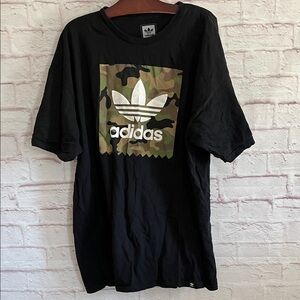 Adidas Black Tee with Camouflage Logo